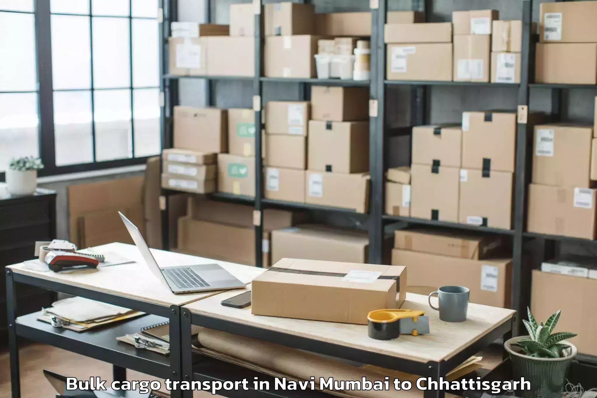 Top Navi Mumbai to Udaipur Dharamjaigarh Bulk Cargo Transport Available